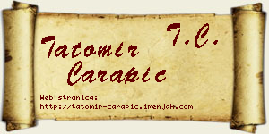 Tatomir Čarapić vizit kartica